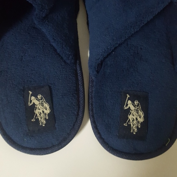 US Polo Assoc Blue Memory Foam Slippers - Picture 4 of 4